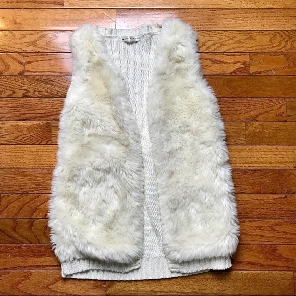 Max Studio Faux Fur and Knit Vest - Picture 1 of 5